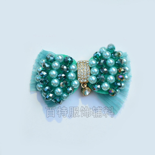 2015 New Bow Shoe Accessory High-End Women‘s Shoes Shoe Accessory Pearl Shoe Ornament Crystal Beads Shoe Buckle