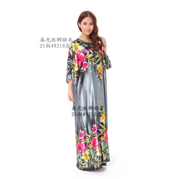 外贸新品仿真丝睡衣睡裙高端欧洲宫廷风加大睡