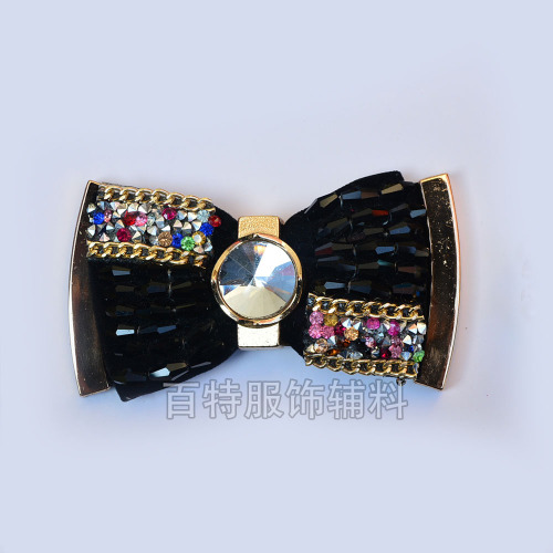 [Free Proofing] New Beaded Shoe Ornament Micro Glass Bead Shoe Accessory Handmade Rhinestone Chain Shoe Buckle Bow