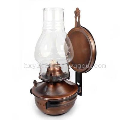Kerosene lantern bronze nostalgia retro portable camping lamps outdoor tent light camping lamp