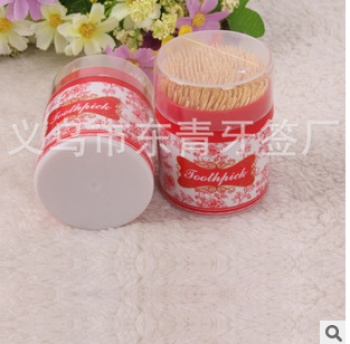 东青日用品竹制圆筒装牙签一次性优质双头牙签