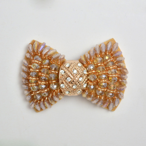 [Spot Supply] New Beaded Bow Shoe Ornament Micro Glass Bead Shoe Accessory High-End Pumps Shoe Buckle