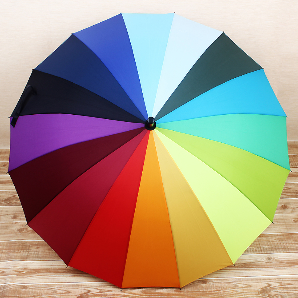 创意渐变透明伞 环保拼色彩虹伞小清新长柄自动雨伞定 广告伞-阿里巴巴