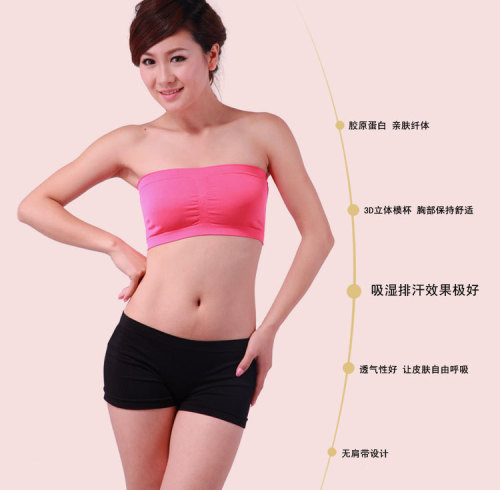 foreign trade underwear seamless sponge pad wrapped chest plus size bandeau spring and summer wholesale free shipping