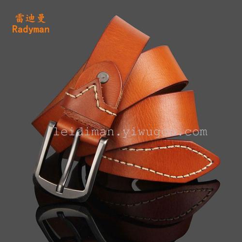 brand wholesale of belt manufacturers woven top layer cowhide leather belt high-grade men‘s belt