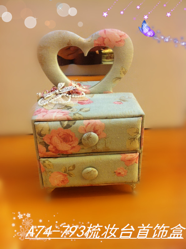 主 小清新布艺梳妆台 首饰盒 情人节 结婚 生日