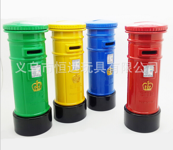 英国邮政筒存钱罐 复古存钱罐 伦敦街头邮筒钱罐 铁艺存钱罐