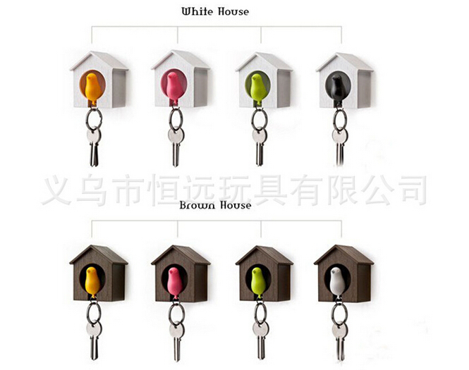 厂家直销 鸟巢钥匙扣 小鸟口哨钥匙扣 爱巢鸟屋钥匙圈