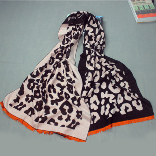 black and white leopard print mulberry silk unisex scarf shawl plus-sized thickened couple models hot sale