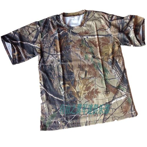 bionic camouflage t-shirt dead tree leaf camouflage clothing short-sleeved summer clothes camouflage t-shirt bird watching clothing cotton safari jacket