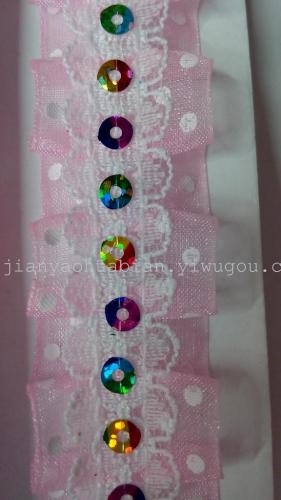 Foreign Trade DIY Eight-Point Yarn Printing Five-Pointed Star Step 140 Sequin Lace， Clothing Accessory Laces，