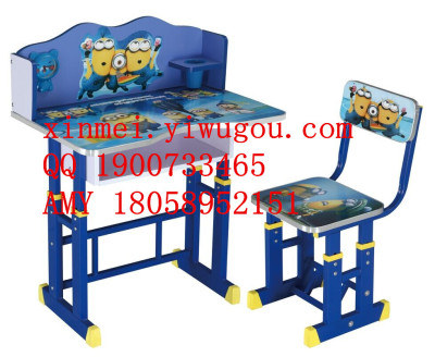 Factory direct home students can be raised and lowered for children's cartoon table and Chair set table desk