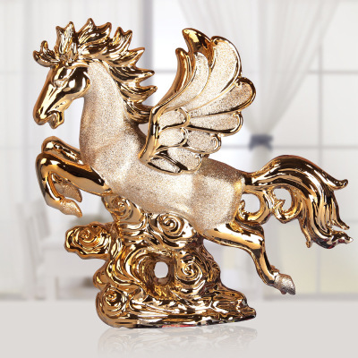 Gao Bo Decorated Home Home decoration ceramic crafts plated matte ceramic horse ornaments