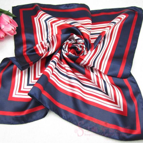 bright style high quality gorgeous beautiful colorful silk square scarf satin scarf