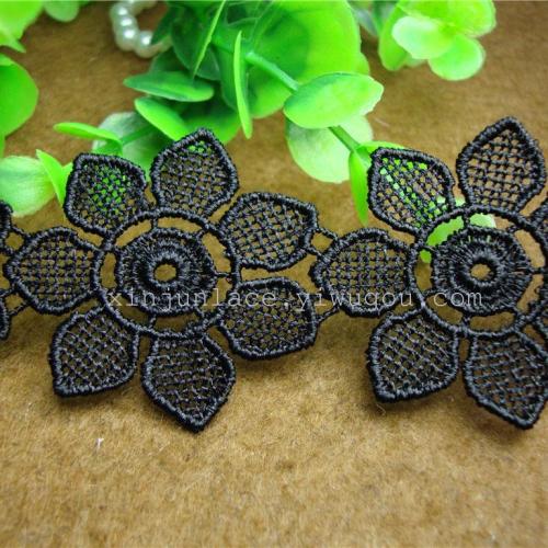water soluble embroidery polyester black lace 4.3cm