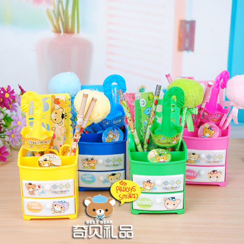 Creative Cute Stationery Set Gift Box School Supplies Multifunctional Pen Holder Children‘s Day Gift