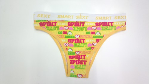 yellow printed letters women‘s cotton briefs