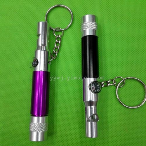 supply compass whistle led light keychain multifunctional metal led light whistle pendant welcome to order.