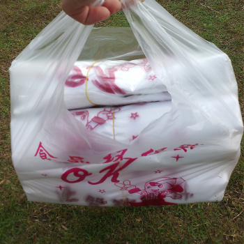 加厚食品袋白色透明超市背心水果袋购物袋子批