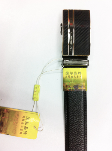 .0cm Men‘s New Lychee Pattern Automatic Leather Belt 