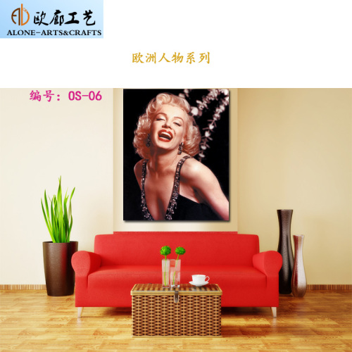 Ice Crystal Glass Painting Bedroom Frameless Painting Decorative Painting Hotel Hanging Painting European and American Characters