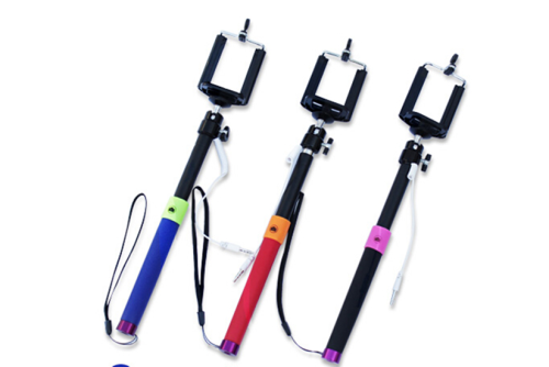 new mobile phone selfie stick selfie artifact portable with clip with line selfie stick bluetooth charging-free