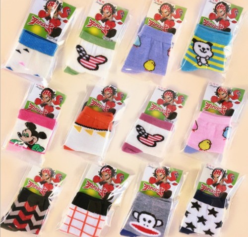 men‘s and women‘s mid-calf kid‘s socks individually packaged students‘ socks cute cartoon baby socks
