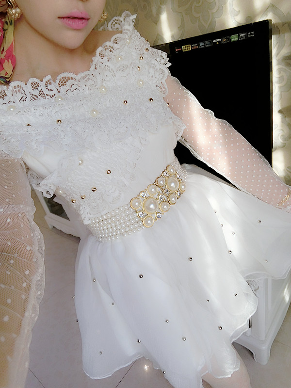 Korean-style dress belt, waist chain, pearl belt, versatile for women with free shipping, decorated fur, extra-wide belt, extended dress belt pic 3