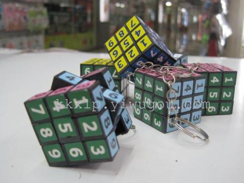 rubik‘s cube keychain arabic digital rubik‘s cube pendant wholesale 3cm intelligence toy rubik‘s cube manufacturer