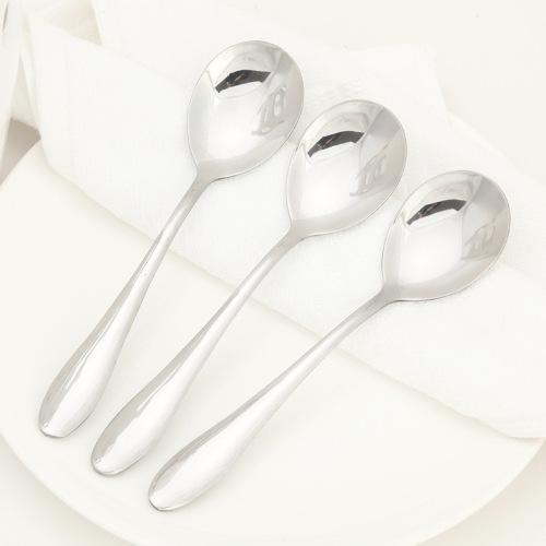 chengfa cf112-4 glossy round spoon stainless steel spoon western spoon four-gauge round spoon tableware kitchenware