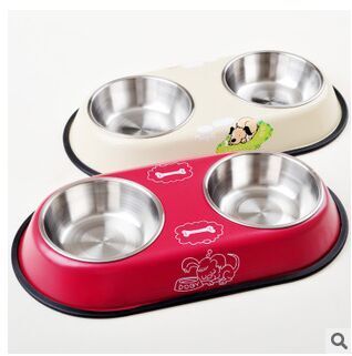 Factory Direct Sales Stainless Steel Bowl for Pet Stainless Steel Double Bowl Color Bowl Dog/Cat Bowl
