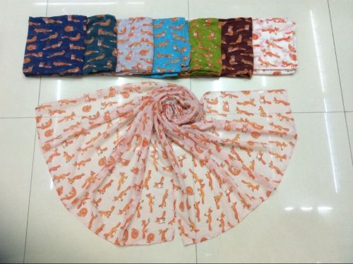 new yarn scarf fox print large size in stock scarf shawl sand stall towel