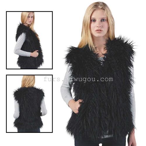 black tan wool vest faux fur coat fur coat winter fur coat
