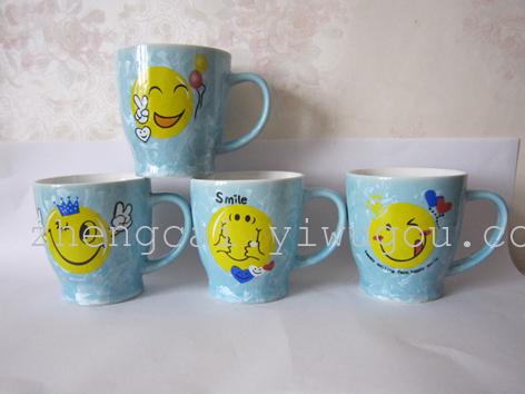 Ceramic coffee cups, crystalline glazed ceramic cups, smiling cartoon cups pic 4