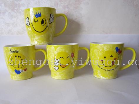 Ceramic coffee cups, crystalline glazed ceramic cups, smiling cartoon cups pic 6