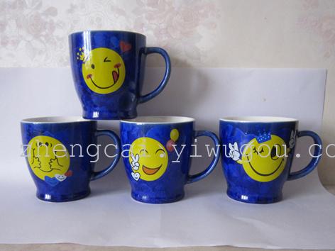 Ceramic coffee cups, crystalline glazed ceramic cups, smiling cartoon cups pic 3