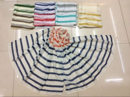 New Silk Scarf Striped Printed Sand Stall Scarf Shawl in Stock Wholesale
