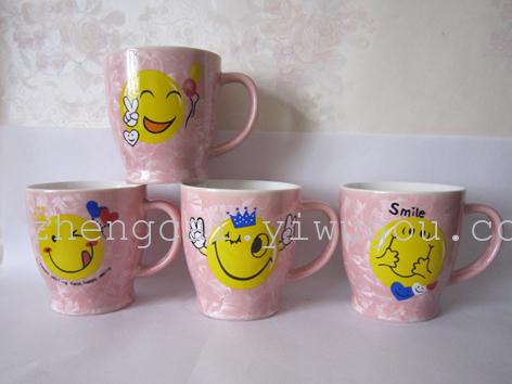 Ceramic coffee cups, crystalline glazed ceramic cups, smiling cartoon cups pic 7