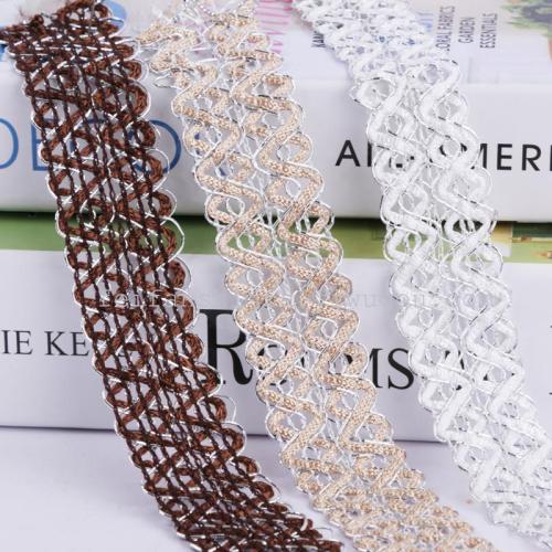 gold and silver silk lace edging belt clothing accessories ribbon lace polyester ribbon