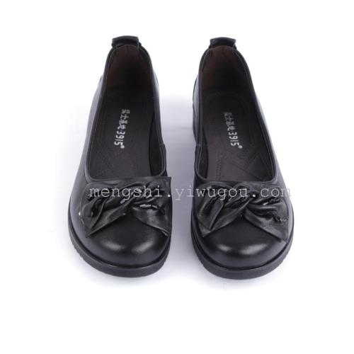 Mengshi Base Leather Women‘s Shopping Mall Working Leather Shoes