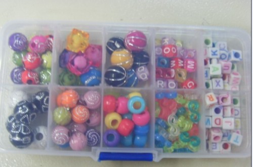Plastic Box Suit Colorful Beads
