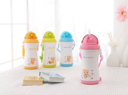 Taihe Cartoon Straw Water Cup Sports Kettle children Harness Handle Cup Leak-Proof Strap Kettle 
