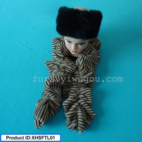 striped pvvelvet plush scarf fur scarf fur scarf fur scarf elastic scarf