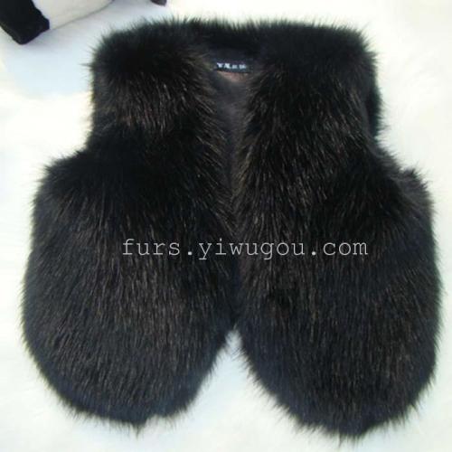black fox fur vest fur vest fur coat plush clothes wholesale