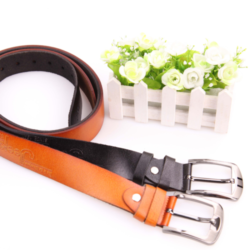 wholesale leather alloy pin buckle men‘s single-layer casual embossed belt belt