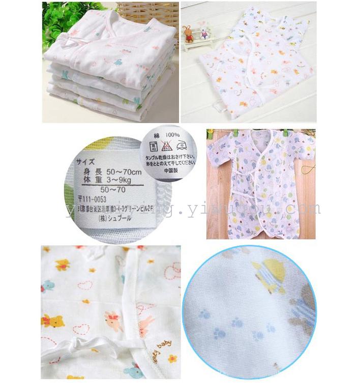 Foreign trade newborn one-piece suit, gauze short-sleeved butterfly suit, summer crawling suit, Hayi baby suit pic 2