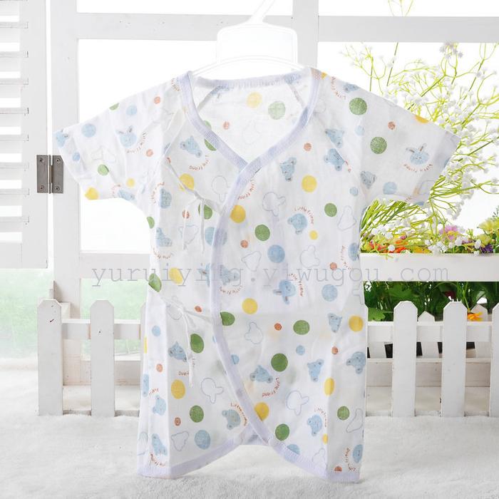 Foreign trade newborn one-piece suit, gauze short-sleeved butterfly suit, summer crawling suit, Hayi baby suit pic 7