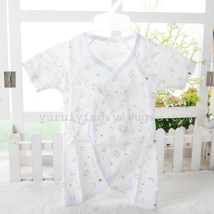 Foreign trade newborn one-piece suit, gauze short-sleeved butterfly suit, summer crawling suit, Hayi baby suit pic 5