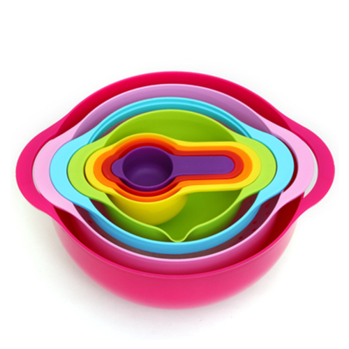 Creative Kitchen Utensils Baking Rainbow Measuring Cup Bowl 8-Piece Set Measuring Spoon 