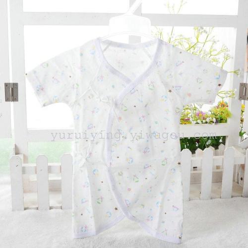 foreign trade newborn jumpsuit gauze short sleeve butterfly clothes summer romper baby clothes